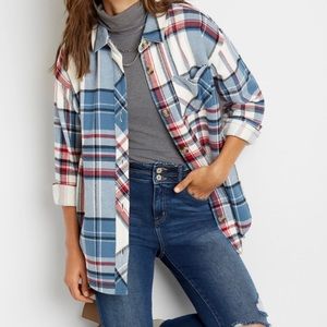 maurices plaid oversized shacket